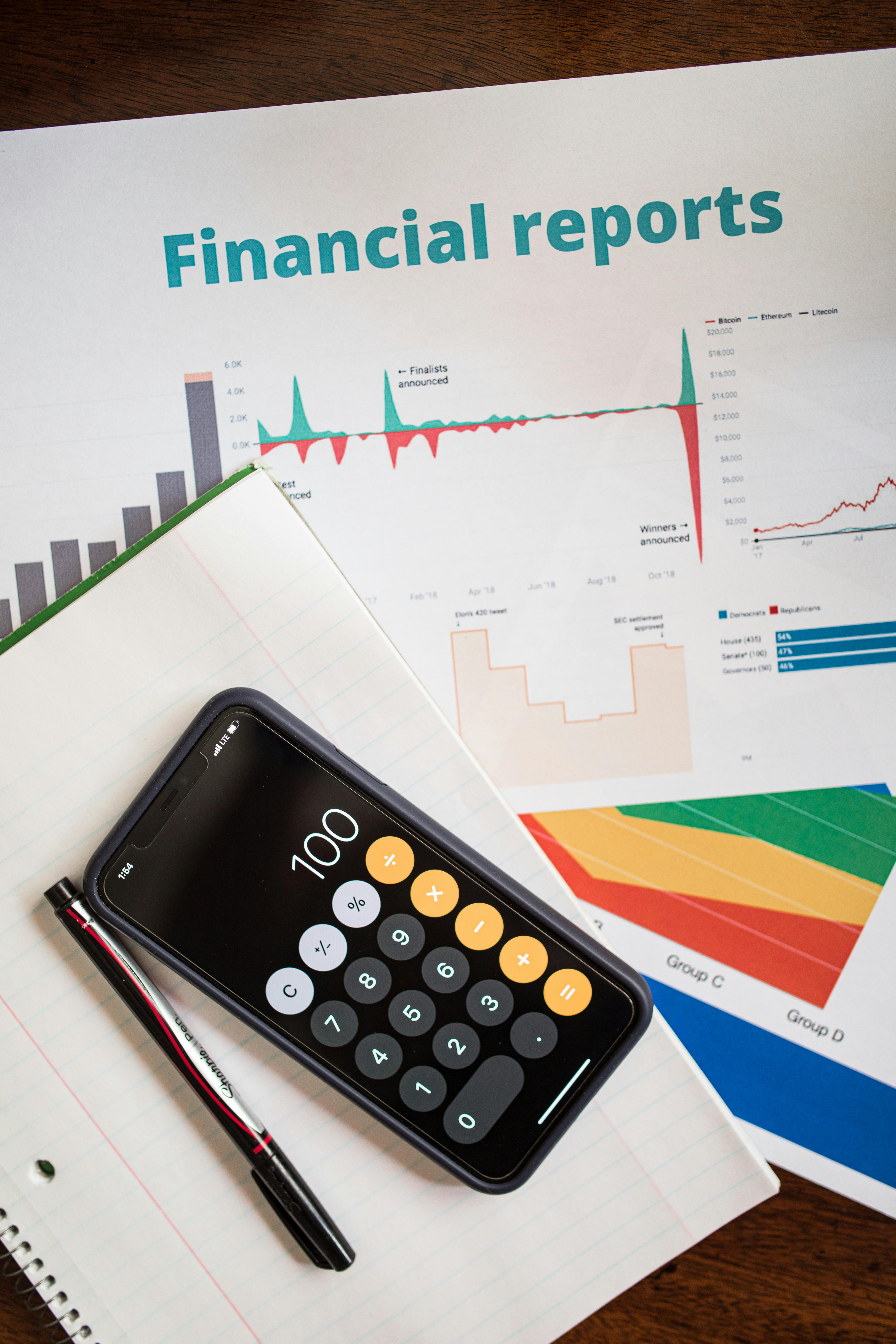 Cash flow forecast charts and hand holding report